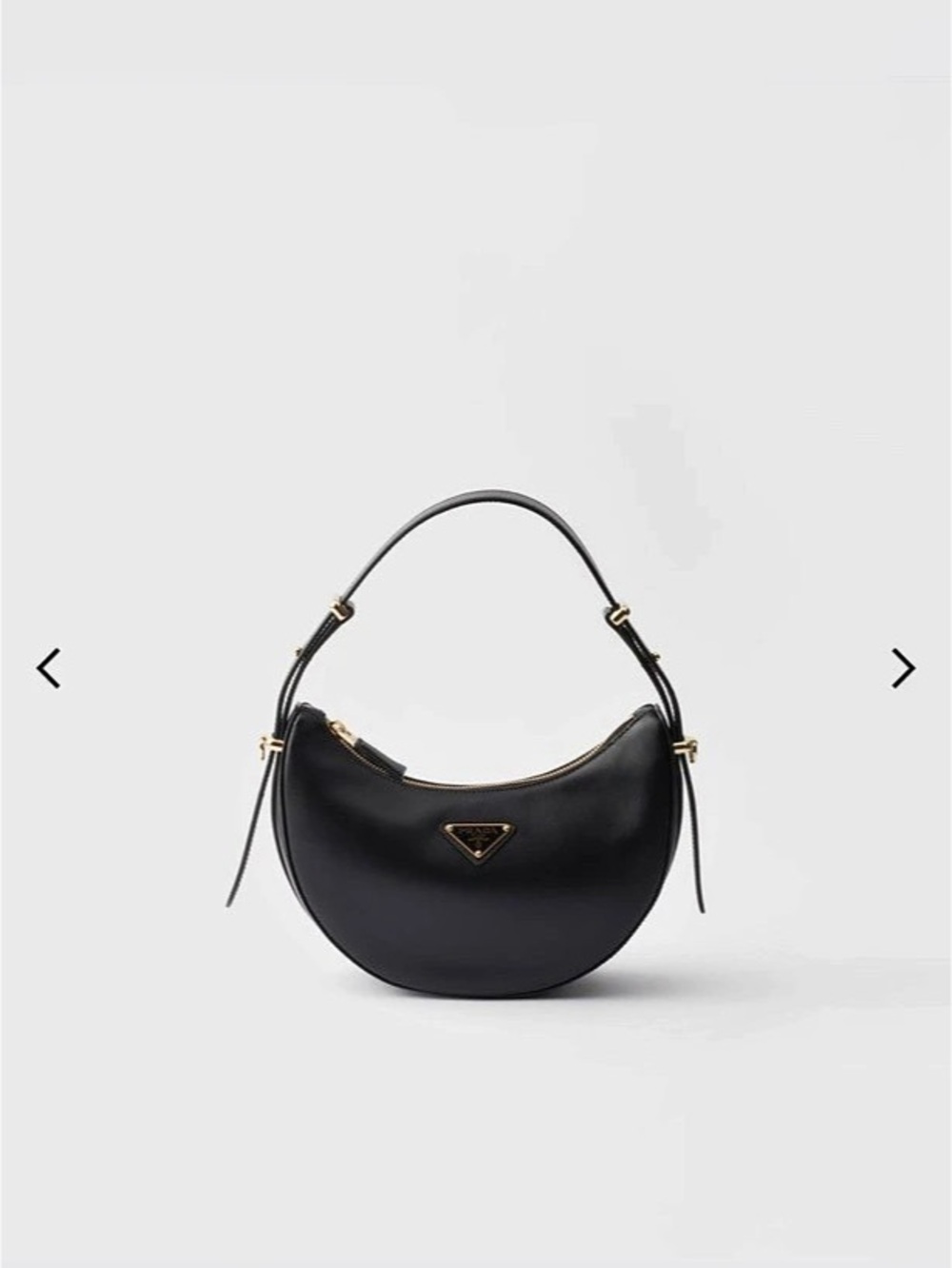 Prada ArquΓ© Small Leather Shoulder Bag Black